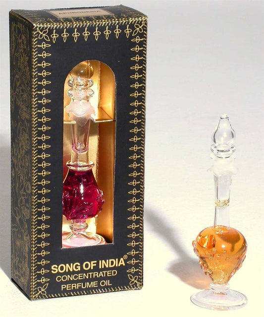 Amber Perfume Oil in Luxury Hand-Blown Glass Bottle