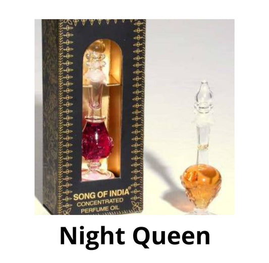 Night Queen Perfume Oil in Luxury Hand-Blown Glass Bottle